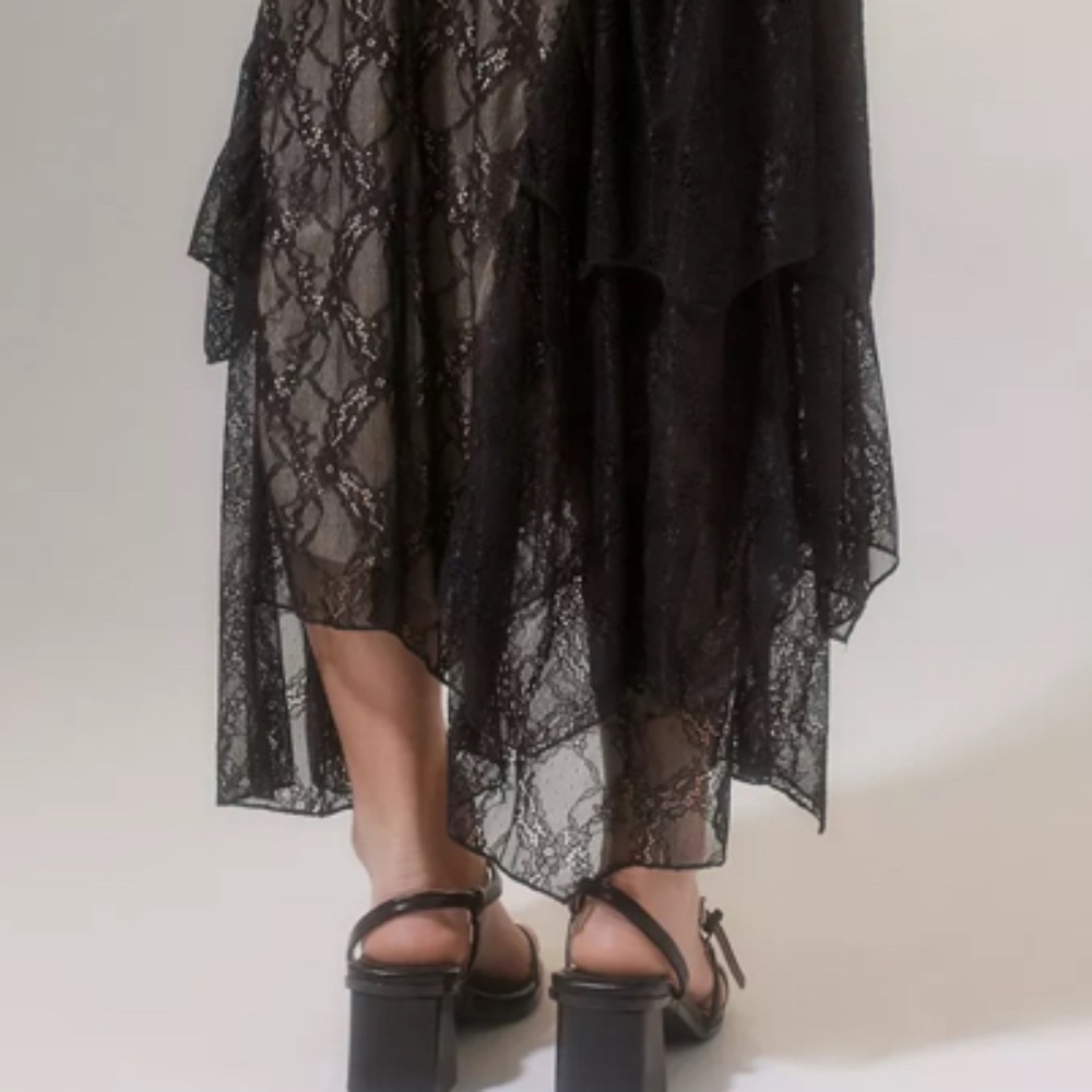 NWOT CJ Lace Ruffle Midi Skirt by Urban Outfitters - Picture 9 of 10